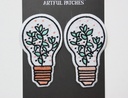 Flower In Light Bulb Iron On Patch 