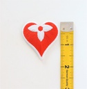 Red Heart With Flower Patch Iron On 