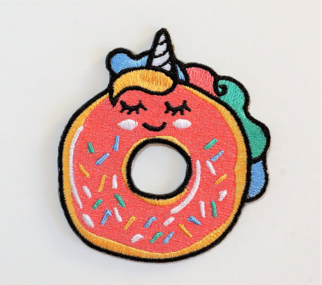 Donut Applique Sprinkled - Embroidered Patch Iron On 