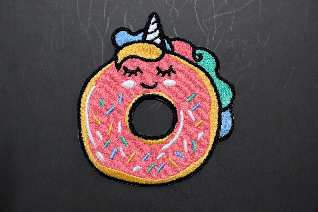 Donut Applique Sprinkled - Embroidered Patch Iron On 