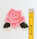 Pink Rose Embroidered Patch Iron On