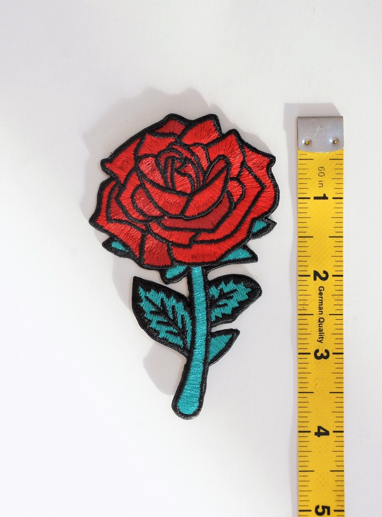 Red Rose Iron On Patch