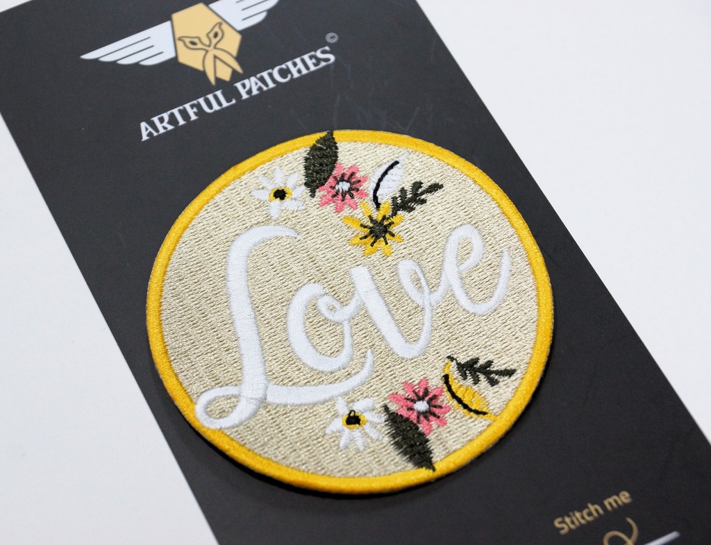 Love Blossom Round Embroidered Patch