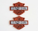 Harley Davidson Iron On -Orange Bar & Shield