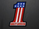 Harley Davidson Iron On - Number One With American Flag 