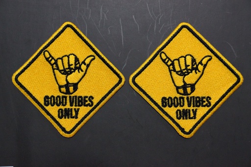 Good Vibes Only Patch Shaka Hand Embroidered Iron On