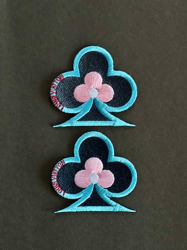 Poker Spade Patches Iron On - Blue & Pink